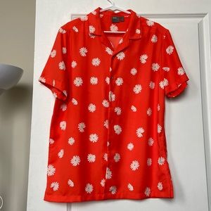 Men’s orange floral shirt